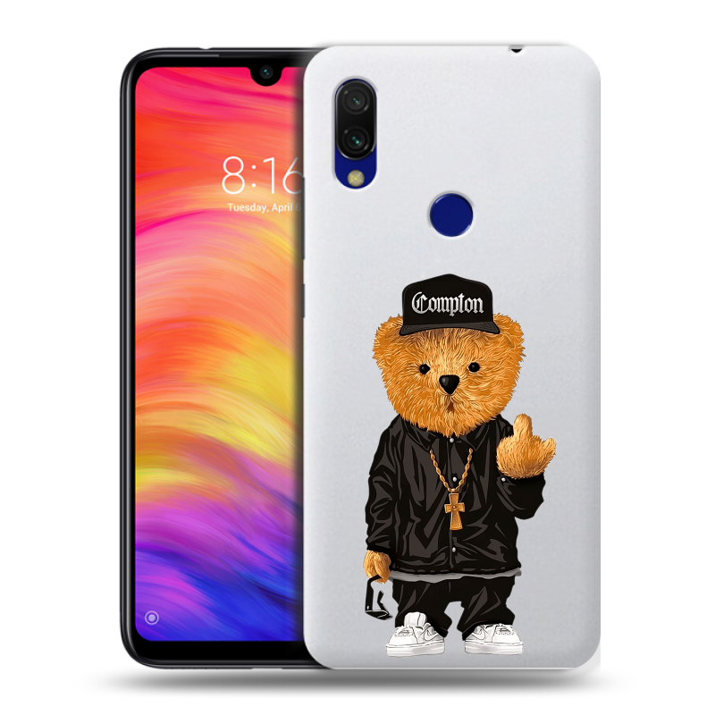 Пластиковый чехол на Xiaomi RedMi 7 с принтом Мишка Пластиковый чехол на Xiaomi RedMi 7 с принтом Мишка