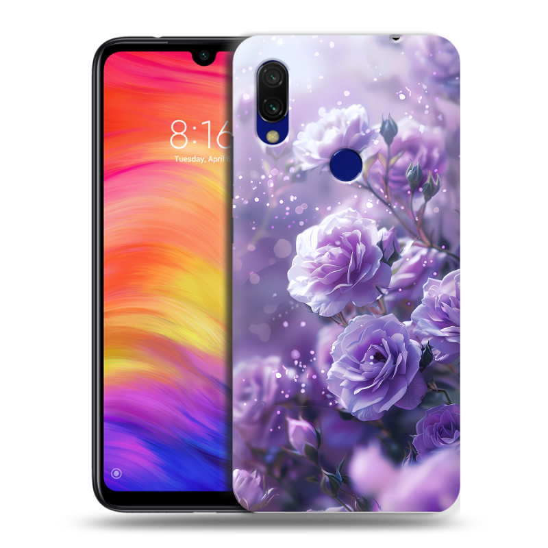 Пластиковый чехол на Xiaomi RedMi 7 с принтом Розы цветы Пластиковый чехол на Xiaomi RedMi 7 с принтом Розы цветы