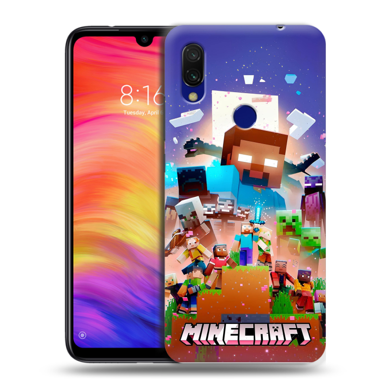 Пластиковый чехол на Xiaomi RedMi 7 с принтом Майнкрафт Minecraft Пластиковый чехол на Xiaomi RedMi 7 с принтом Майнкрафт Minecraft