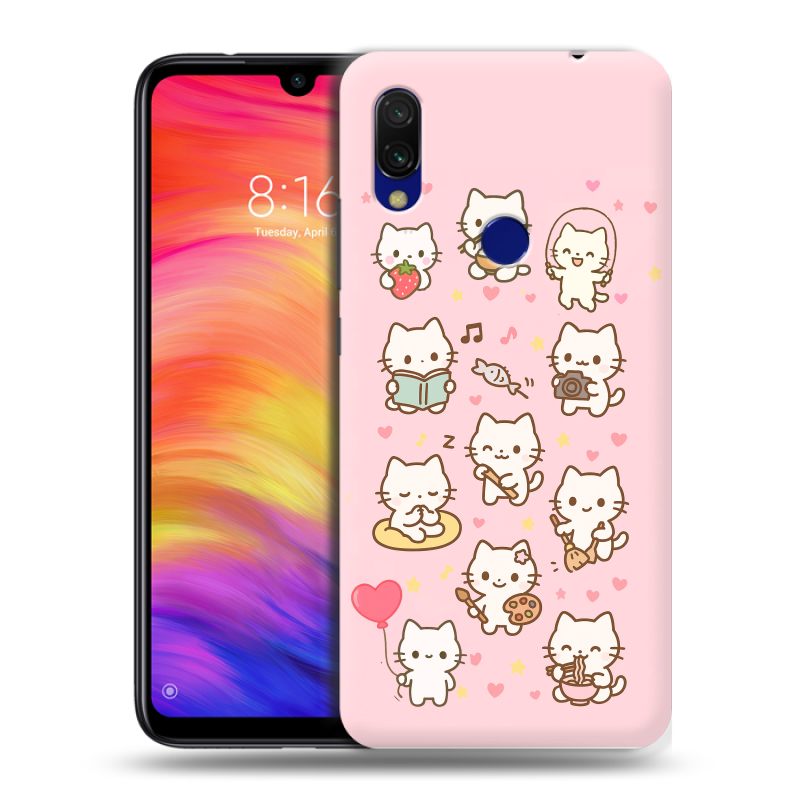 Силиконовый противоударный чехол на Xiaomi RedMi 7 с принтом Hello Kitty Хелоу Кити Силиконовый противоударный чехол на Xiaomi RedMi 7 с принтом Hello Kitty Хелоу Кити