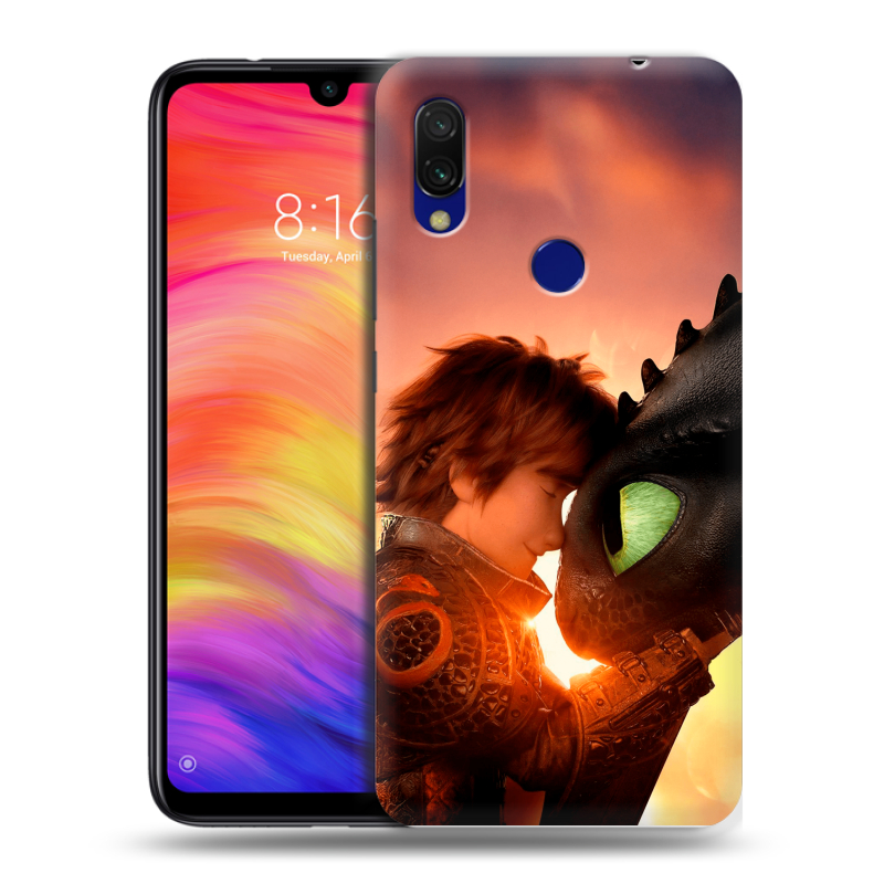 Силиконовый противоударный чехол на Xiaomi RedMi 7 с принтом Как приручить дракона Силиконовый противоударный чехол на Xiaomi RedMi 7 с принтом Как приручить дракона