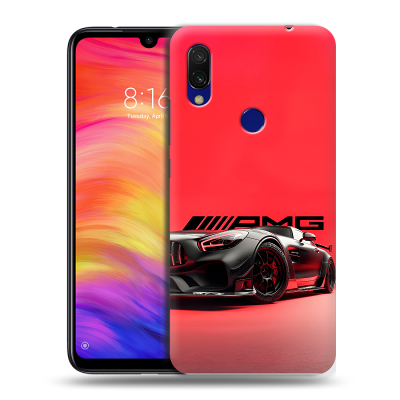 Пластиковый чехол на Xiaomi RedMi 7 с принтом Мерседес Mercedes AMG Пластиковый чехол на Xiaomi RedMi 7 с принтом Мерседес Mercedes AMG