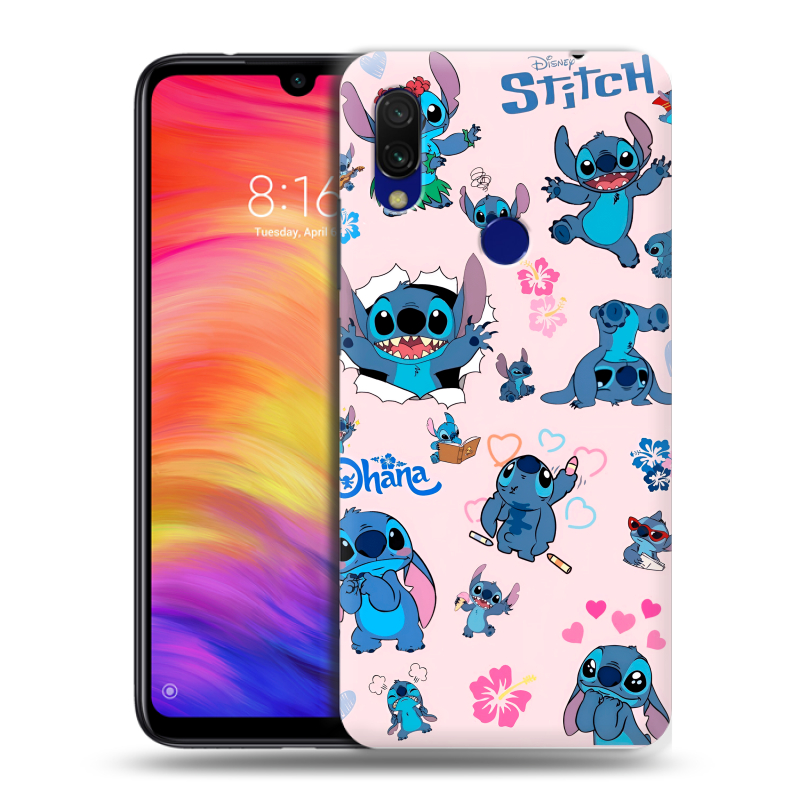 Пластиковый чехол на Xiaomi RedMi 7 с принтом Лило и Стич Пластиковый чехол на Xiaomi RedMi 7 с принтом Лило и Стич