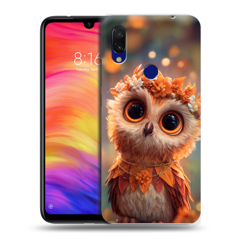 Пластиковый чехол на Xiaomi RedMi 7 с принтом Милая сова Пластиковый чехол на Xiaomi RedMi 7 с принтом Милая сова