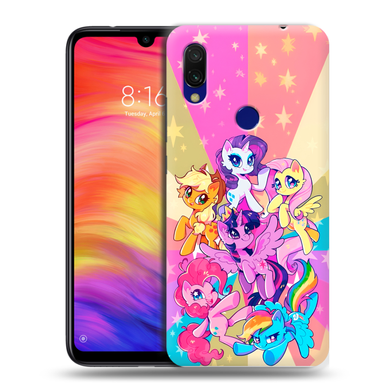Силиконовый противоударный чехол на Xiaomi RedMi 7 с принтом My little pony Дружба чудо Силиконовый противоударный чехол на Xiaomi RedMi 7 с принтом My little pony Дружба чудо