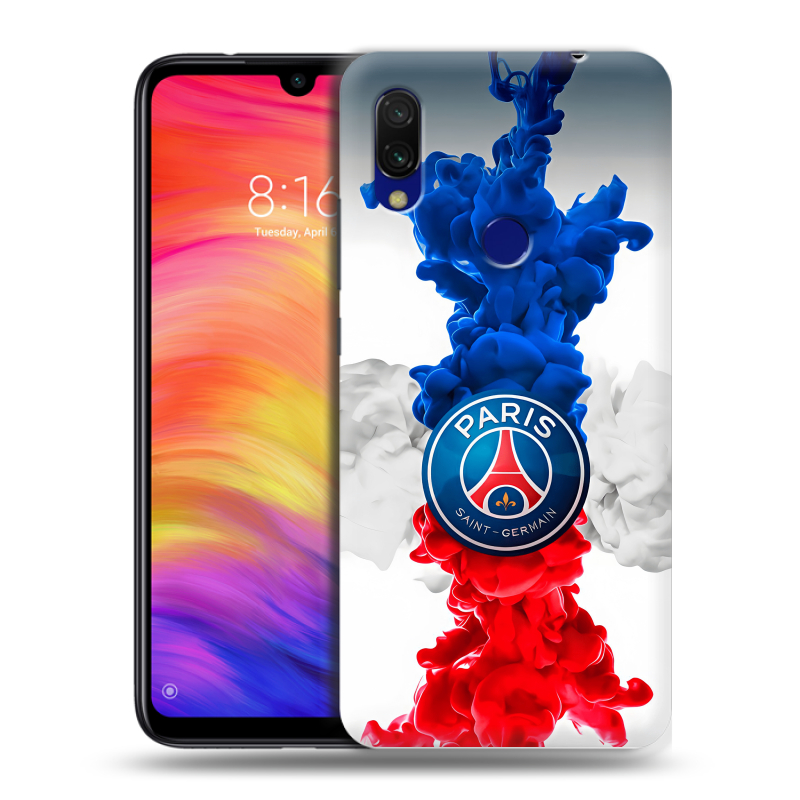 Силиконовый противоударный чехол на Xiaomi RedMi 7 с принтом PSG ПСЖ Силиконовый противоударный чехол на Xiaomi RedMi 7 с принтом PSG ПСЖ