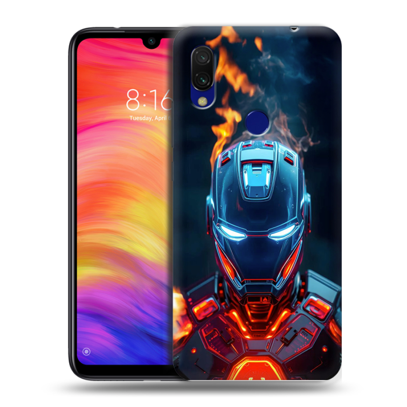Пластиковый чехол на Xiaomi RedMi 7 с принтом IronMan Железный человек Пластиковый чехол на Xiaomi RedMi 7 с принтом IronMan Железный человек