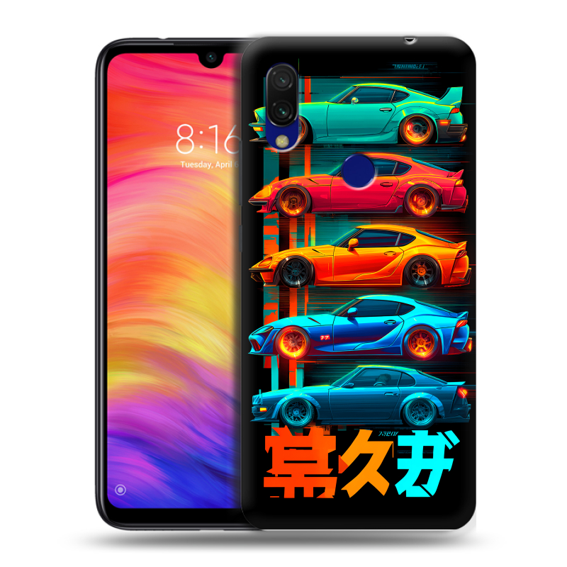 Пластиковый чехол на Xiaomi RedMi 7 с принтом машины тачки Пластиковый чехол на Xiaomi RedMi 7 с принтом машины тачки