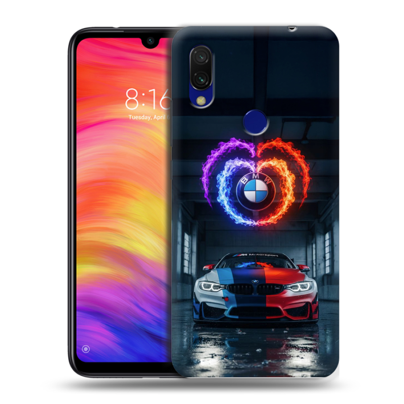 Пластиковый чехол на Xiaomi RedMi 7 с принтом BMW БМВ Пластиковый чехол на Xiaomi RedMi 7 с принтом BMW БМВ
