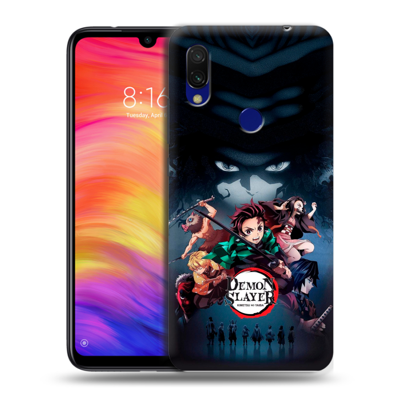 Силиконовый противоударный чехол на Xiaomi RedMi 7 с принтом Demon Slayer Клинок рассекающий демонов Силиконовый противоударный чехол на Xiaomi RedMi 7 с принтом Demon Slayer Клинок рассекающий демонов