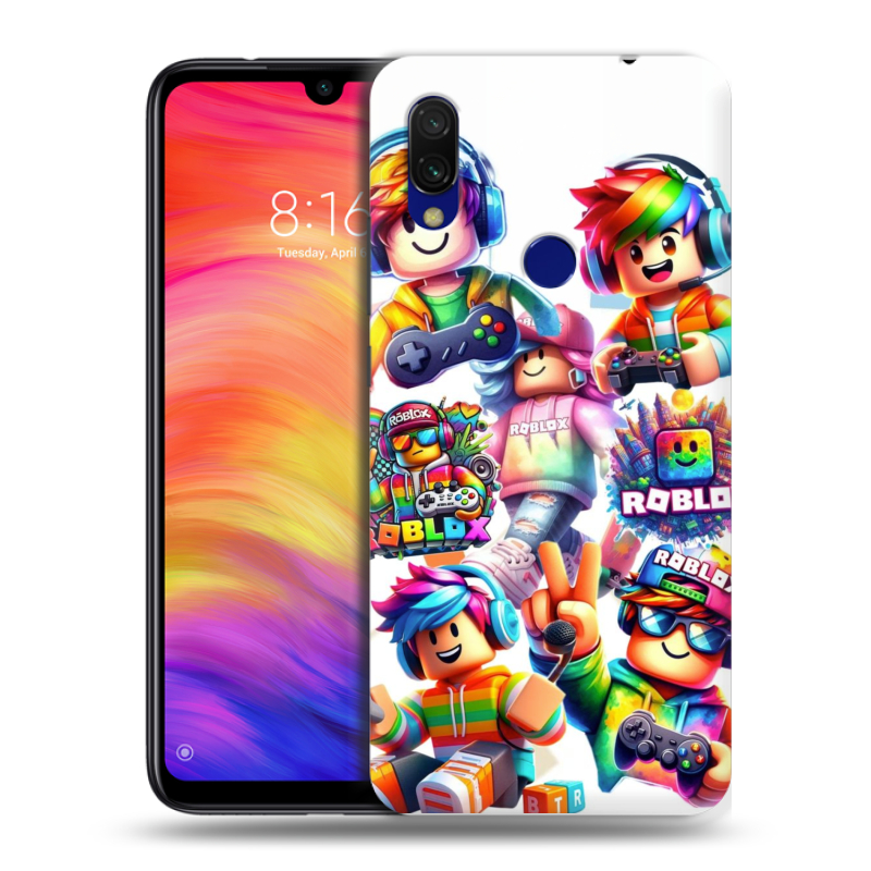 Пластиковый чехол на Xiaomi RedMi 7 с принтом Roblox Роблокс Пластиковый чехол на Xiaomi RedMi 7 с принтом Roblox Роблокс