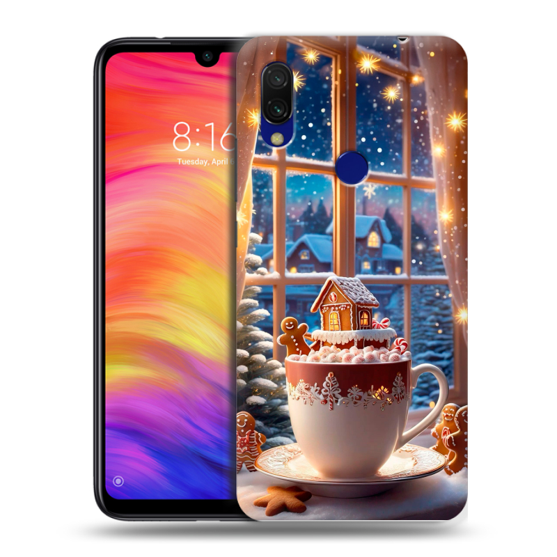 Пластиковый чехол на Xiaomi RedMi 7 с принтом Новый год Пластиковый чехол на Xiaomi RedMi 7 с принтом Новый год