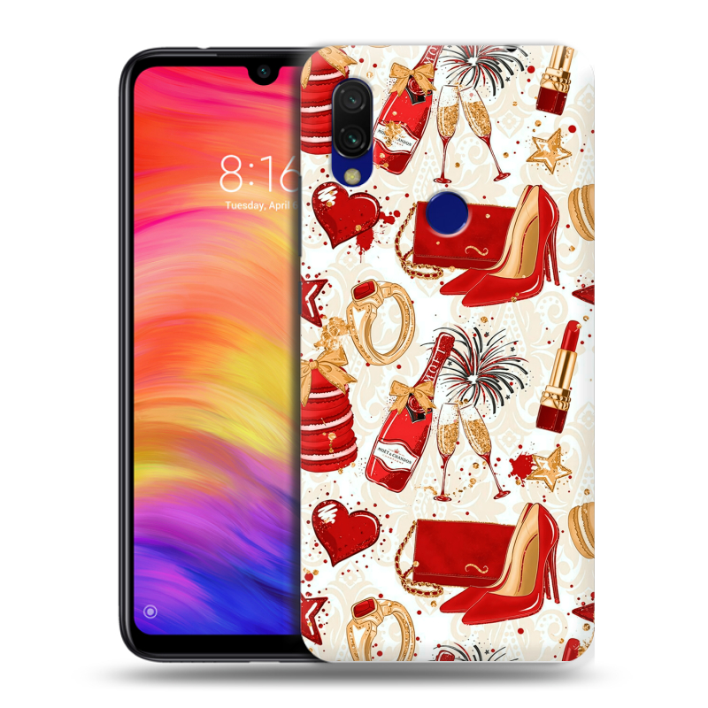 Пластиковый чехол на Xiaomi RedMi 7 с принтом Новый год Пластиковый чехол на Xiaomi RedMi 7 с принтом Новый год