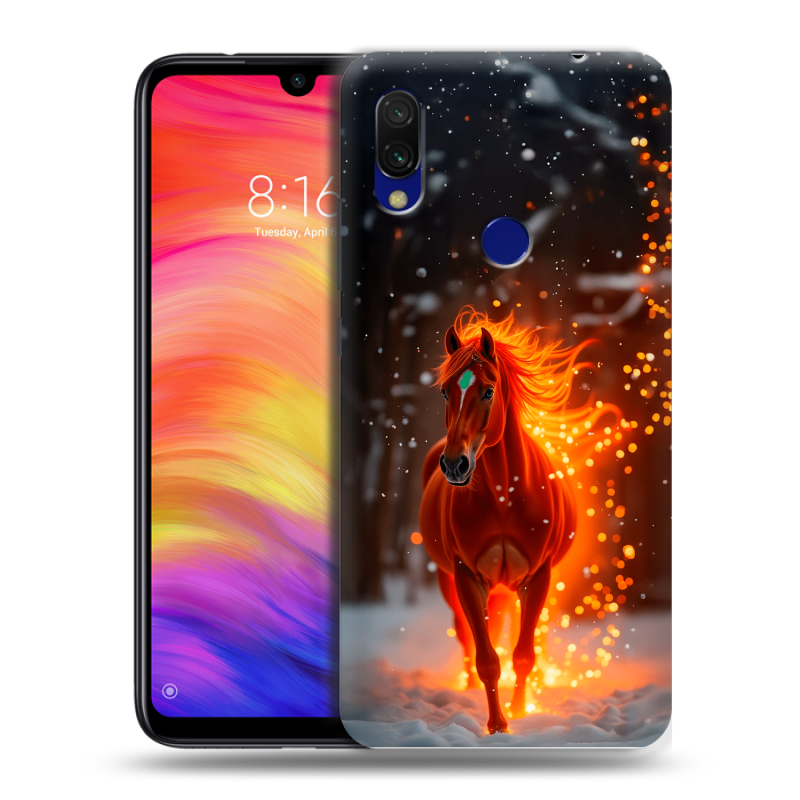 Пластиковый чехол на Xiaomi RedMi 7 с принтом Новый год Пластиковый чехол на Xiaomi RedMi 7 с принтом Новый год