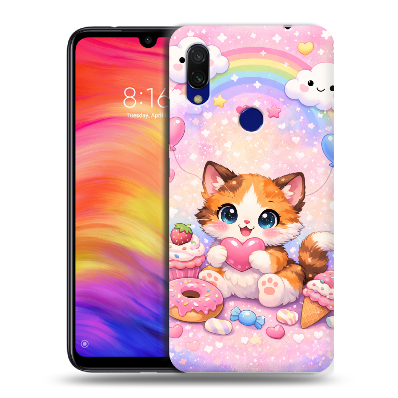 Силиконовый противоударный чехол на Xiaomi RedMi 7 с принтом для девочек Силиконовый противоударный чехол на Xiaomi RedMi 7 с принтом для девочек