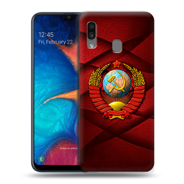 Силиконовый чехол на Samsung Galaxy A20 с принтом Герб СССР Силиконовый чехол на Samsung Galaxy A20 с принтом Герб СССР