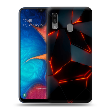 Силиконовый чехол на Samsung Galaxy A20 с принтом Яркие абстракции Силиконовый чехол на Samsung Galaxy A20 с принтом Яркие абстракции