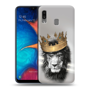 Силиконовый чехол на Samsung Galaxy A20 с принтом Лев с короной Силиконовый чехол на Samsung Galaxy A20 с принтом Лев с короной