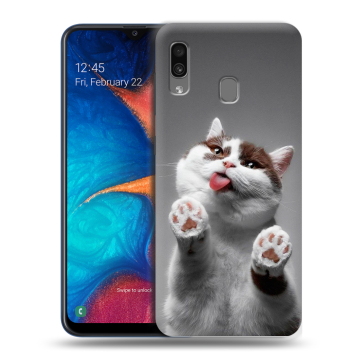 Силиконовый чехол на Samsung Galaxy A20 с принтом Коты Силиконовый чехол на Samsung Galaxy A20 с принтом Коты