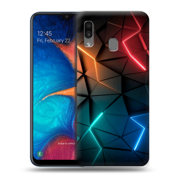 Силиконовый чехол на Samsung Galaxy A20 с принтом Абстракция неон Силиконовый чехол на Samsung Galaxy A20 с принтом Абстракция неон