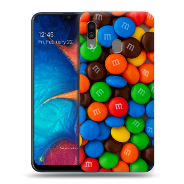 Силиконовый чехол на Samsung Galaxy A20 с принтом Конфеты Силиконовый чехол на Samsung Galaxy A20 с принтом Конфеты