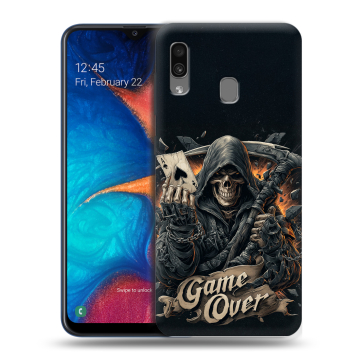 Силиконовый чехол на Samsung Galaxy A20 с принтом Скелет карты Силиконовый чехол на Samsung Galaxy A20 с принтом Скелет карты