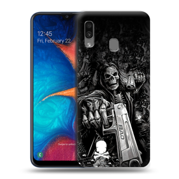 Силиконовый чехол на Samsung Galaxy A20 с принтом Скелет Силиконовый чехол на Samsung Galaxy A20 с принтом Скелет