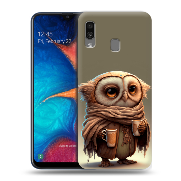 Силиконовый чехол на Samsung Galaxy A20 с принтом Сова Силиконовый чехол на Samsung Galaxy A20 с принтом Сова