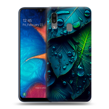 Силиконовый чехол на Samsung Galaxy A20 с принтом Листья Силиконовый чехол на Samsung Galaxy A20 с принтом Листья