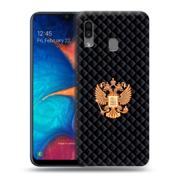Силиконовый чехол на Samsung Galaxy A20 с принтом Герб России принт