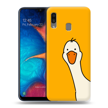 Силиконовый чехол на Samsung Galaxy A20 с принтом Утка