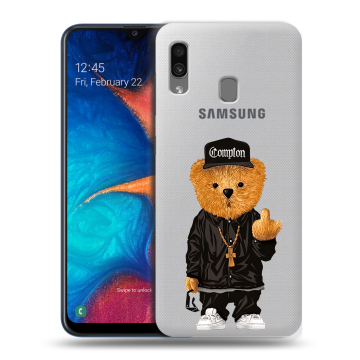 Силиконовый чехол на Samsung Galaxy A20 с принтом Мишка Силиконовый чехол на Samsung Galaxy A20 с принтом Мишка