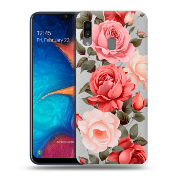 Силиконовый чехол на Samsung Galaxy A20 с принтом Розы Силиконовый чехол на Samsung Galaxy A20 с принтом Розы