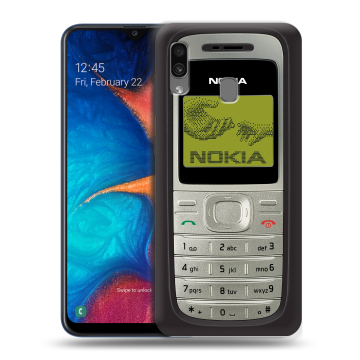 Силиконовый чехол на Samsung Galaxy A20 с принтом Ретро Нокия