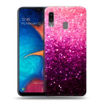 Силиконовый чехол на Samsung Galaxy A20 с принтом Блестки