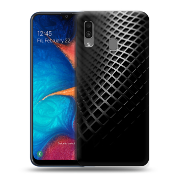 Силиконовый чехол на Samsung Galaxy A20 с принтом Текстура металла