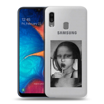Силиконовый чехол на Samsung Galaxy A20 с принтом Мона Лиза Силиконовый чехол на Samsung Galaxy A20 с принтом Мона Лиза
