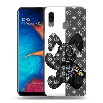 Силиконовый чехол на Samsung Galaxy A20 с принтом Луи робот