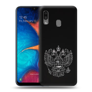 Силиконовый чехол на Samsung Galaxy A20 с принтом Герб России
