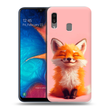 Силиконовый чехол на Samsung Galaxy A20 с принтом милая лиса