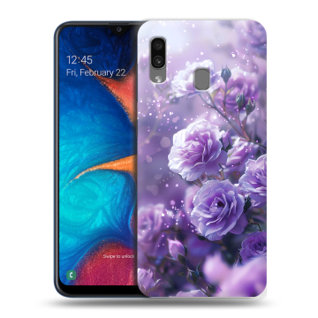 Силиконовый чехол на Samsung Galaxy A20 с принтом Розы цветы
