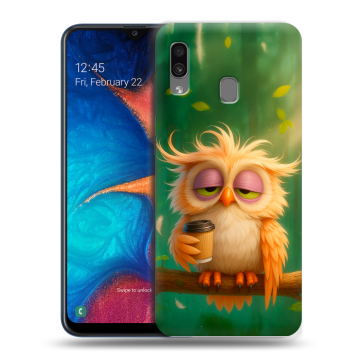 Силиконовый чехол на Samsung Galaxy A20 с принтом сова