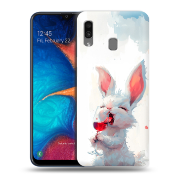 Силиконовый чехол на Samsung Galaxy A20 с принтом кролик зайчик Силиконовый чехол на Samsung Galaxy A20 с принтом кролик зайчик