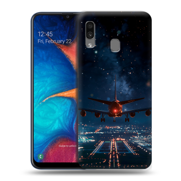 Силиконовый чехол на Samsung Galaxy A20 с принтом самолет Силиконовый чехол на Samsung Galaxy A20 с принтом самолет