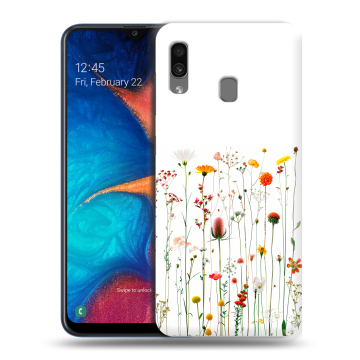 Силиконовый чехол на Samsung Galaxy A20 с принтом цветы Силиконовый чехол на Samsung Galaxy A20 с принтом цветы