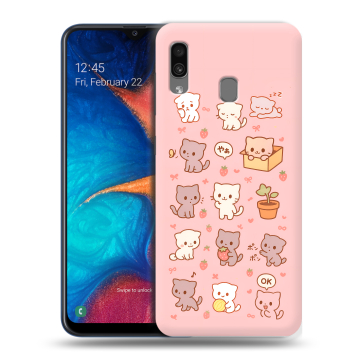 Силиконовый чехол на Samsung Galaxy A20 с принтом Hello Kitty Хелоу Кити