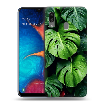 Силиконовый чехол на Samsung Galaxy A20 с принтом Листья Силиконовый чехол на Samsung Galaxy A20 с принтом Листья