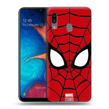Силиконовый чехол на Samsung Galaxy A20 с принтом человек паук spiderman