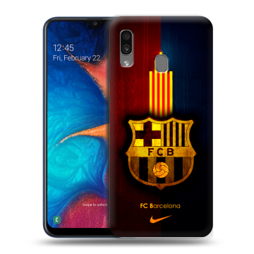 Силиконовый чехол на Samsung Galaxy A20 с принтом Барселона Barcelona