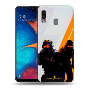 Силиконовый чехол на Samsung Galaxy A20 с принтом Контер страйк Counter strike